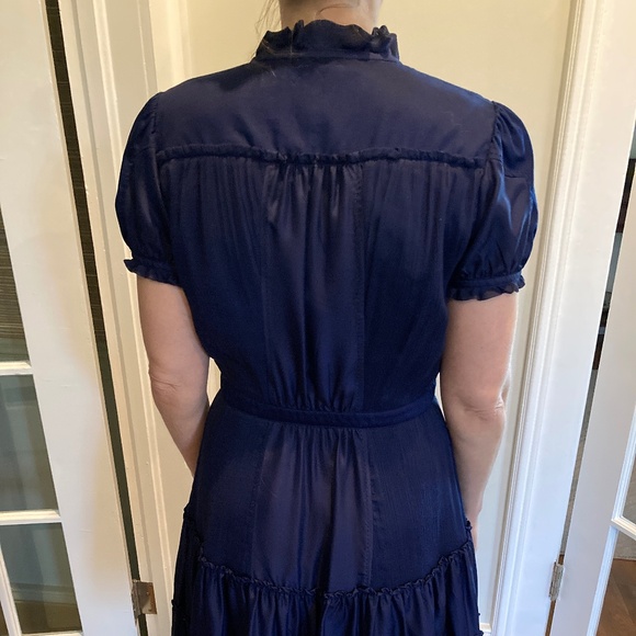 Diane von Furstenberg navy tiered dress size 8 - Picture 4 of 14